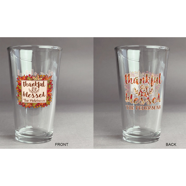 Thankful & Blessed Pint Glass - Two Content - Approval