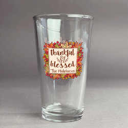 Thankful & Blessed Pint Glass - Full Color Logo (Personalized)
