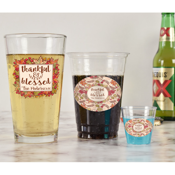 Thankful & Blessed Pint Glass - Two Content - In Context