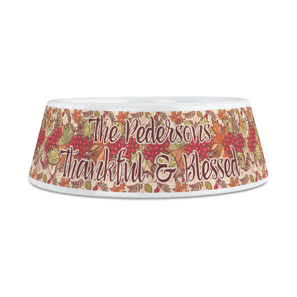 Thankful & Blessed Plastic Dog Bowls - Medium - FRONT