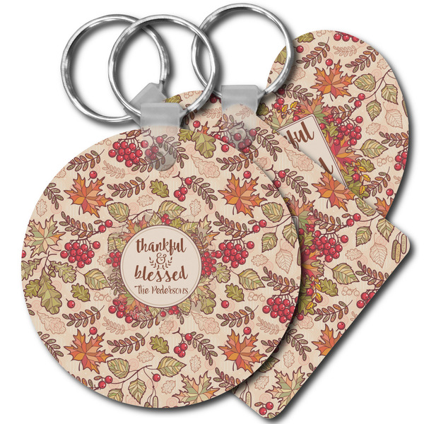 Custom Thankful & Blessed Plastic Keychain (Personalized)
