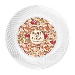 Thankful & Blessed Plastic Party Dinner Plates - 10" (Personalized)