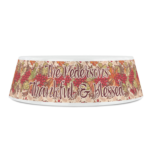 Thankful & Blessed Plastic Pet Bowls - Small - FRONT