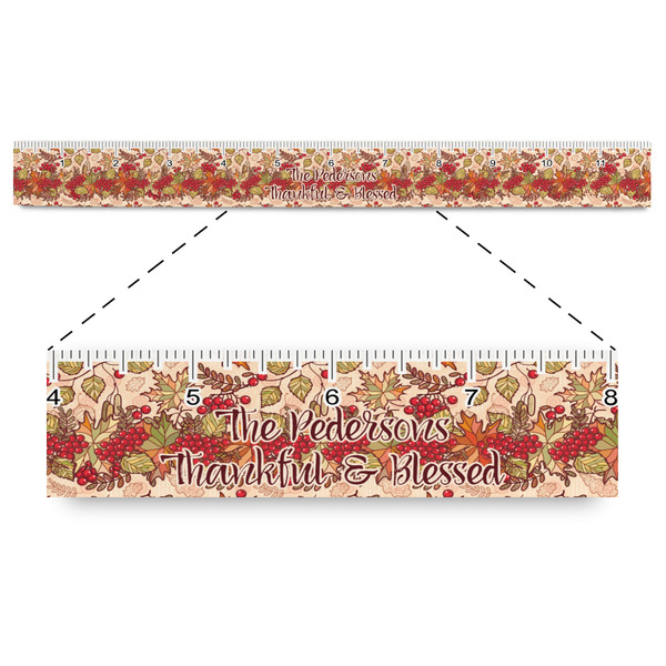 Custom Thankful & Blessed Plastic Ruler - 12" (Personalized)