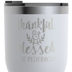 Thankful & Blessed RTIC Tumbler - White - Engraved Front (Personalized)