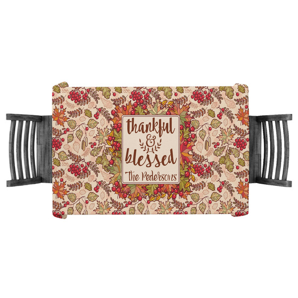 Custom Thankful & Blessed Tablecloth - 58"x58" (Personalized)