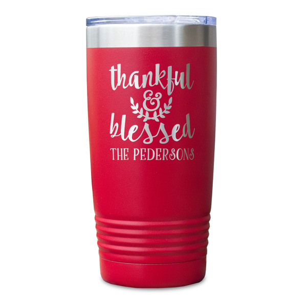 Thankful & Blessed Red Polar Camel Tumbler - 20oz - Single Sided - Approval