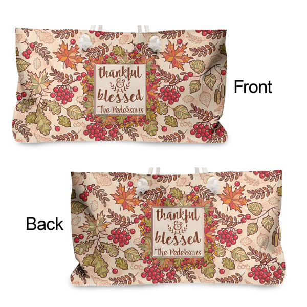 Thankful & Blessed Large Rope Tote - From & Back View