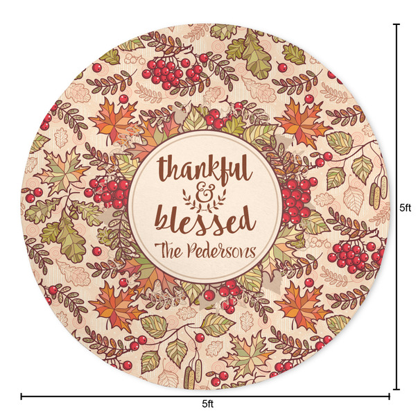Thankful & Blessed Round Area Rug - Size
