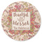 Thankful & Blessed Round Coaster Rubber Back - Single