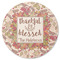 Thankful & Blessed Round Rubber Backed Coaster (Personalized)