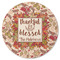 Thankful & Blessed Round Rubber Backed Coaster (Personalized)