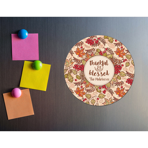 Thankful & Blessed Round Fridge Magnet - LIFESTYLE