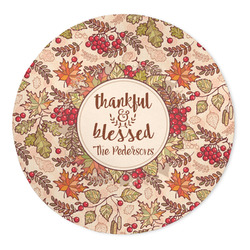 Thankful & Blessed 5' Round Indoor Area Rug (Personalized)