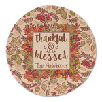 Thankful & Blessed Round Linen Placemat - Single Sided (Personalized)