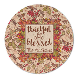 Thankful & Blessed Round Linen Placemat (Personalized)