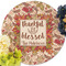 Thankful & Blessed Round Linen Placemats - Front (w flowers)