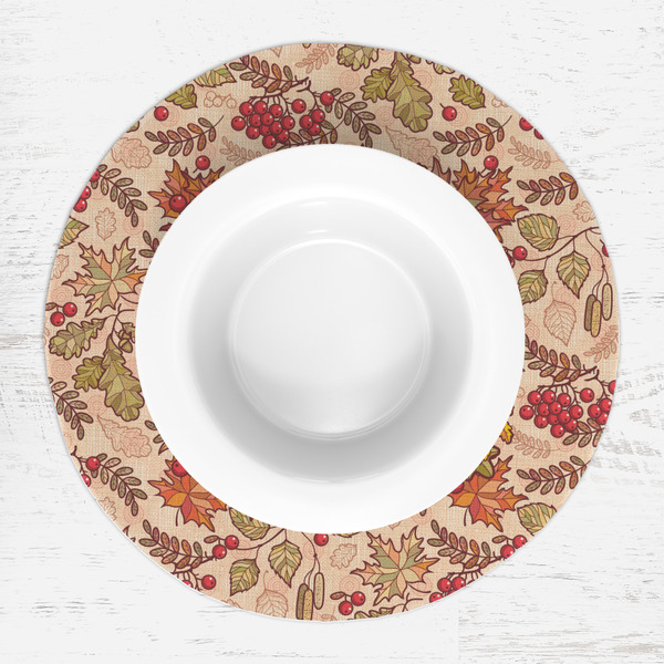 Thankful & Blessed Round Linen Placemats - LIFESTYLE (single)