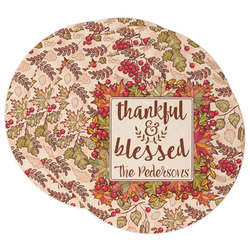 Thankful & Blessed Round Paper Coasters w/ Name or Text