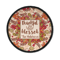 Thankful & Blessed Iron On Round Patch w/ Name or Text