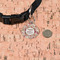 Thankful & Blessed Round Pet ID Tag - Small - In Context