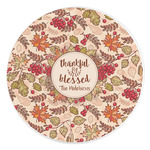 Thankful & Blessed Round Stone Trivet (Personalized)