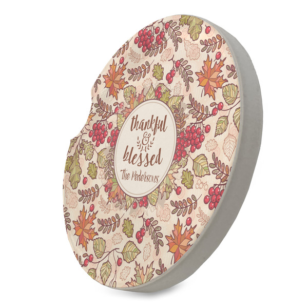 Thankful & Blessed Sandstone Car Coaster - STANDING ANGLE