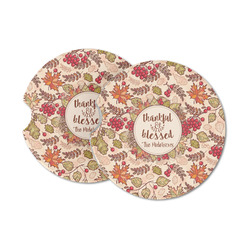 Thankful & Blessed Sandstone Car Coasters (Personalized)