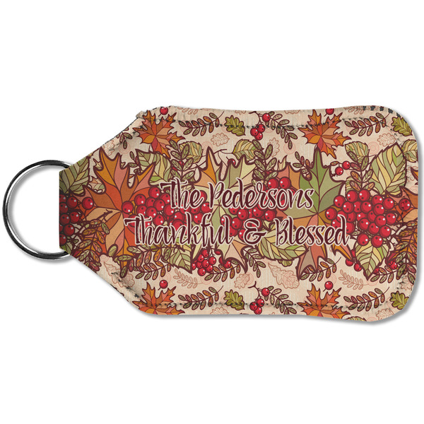 Thankful & Blessed Sanitizer Holder Keychain - Small (Back)