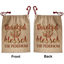 Thankful & Blessed Santa Sack - Front & Back (Personalized)