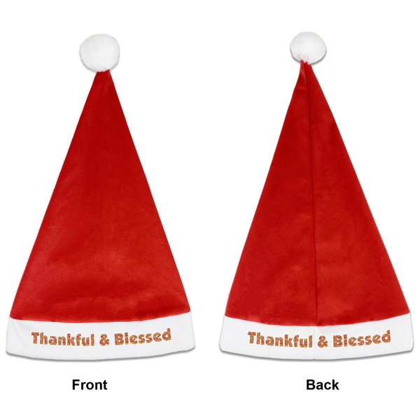 Custom Thankful & Blessed Santa Hat - Front & Back (Personalized)