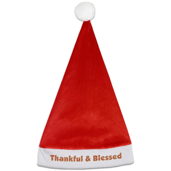 Custom Thankful & Blessed Santa Hat - Front (Personalized)