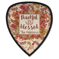 Thankful & Blessed Iron on Shield Patch A w/ Name or Text