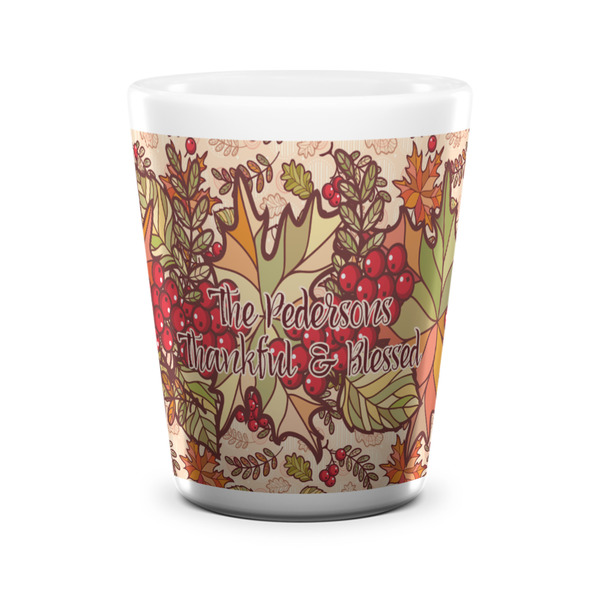 Thankful & Blessed Shot Glass - White - FRONT