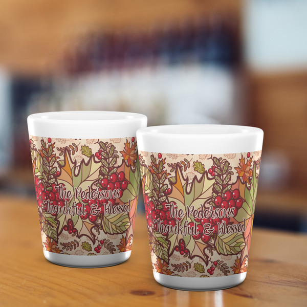 Thankful & Blessed Shot Glass - White - LIFESTYLE