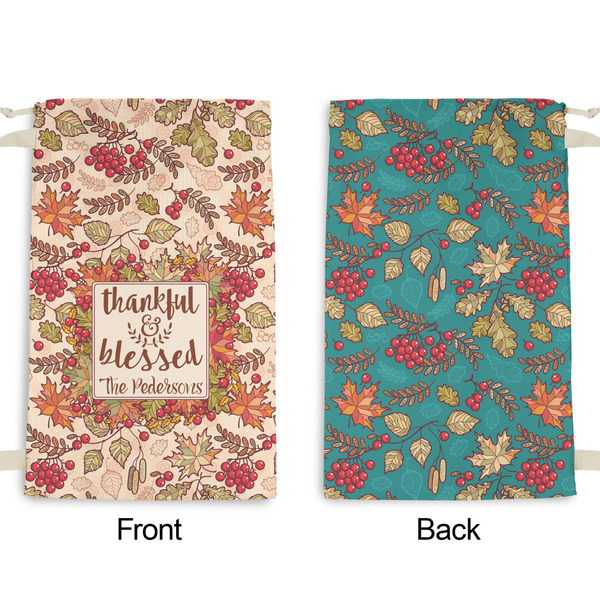 Thankful & Blessed Small Laundry Bag - Front & Back View