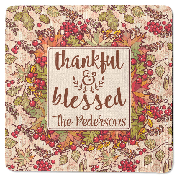 Thankful & Blessed Square Coaster Rubber Back - Single