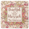 Thankful & Blessed Square Coaster Rubber Back - Single
