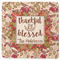 Thankful & Blessed Square Rubber Backed Coaster (Personalized)