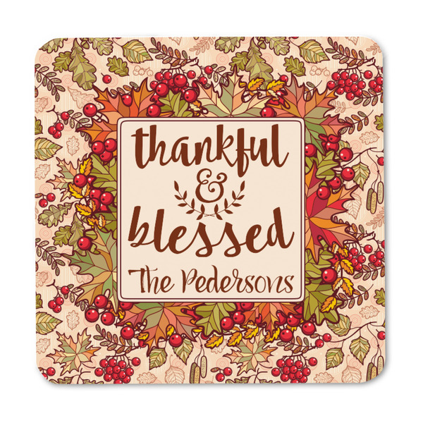 Thankful & Blessed Square Fridge Magnet - FRONT
