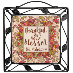Thankful & Blessed Square Trivet (Personalized)