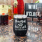 Thankful & Blessed Stainless Wine Tumblers - Black - Double Sided - In Context