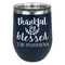Thankful & Blessed Stemless Stainless Steel Wine Tumbler - Navy - Double Sided (Personalized)