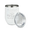 Thankful & Blessed Stainless Wine Tumblers - White - Double Sided - Alt View