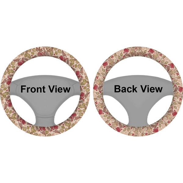 Thankful & Blessed Steering Wheel Cover- Front and Back