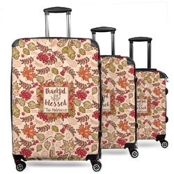 Thankful & Blessed 3 Piece Luggage Set - 20" Carry On, 24" Medium Checked, 28" Large Checked (Personalized)