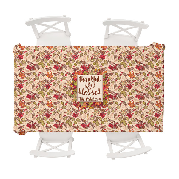 Custom Thankful & Blessed Tablecloth - 58"x102" (Personalized)