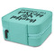 Thankful & Blessed Travel Jewelry Boxes - Leather - Teal - View from Rear