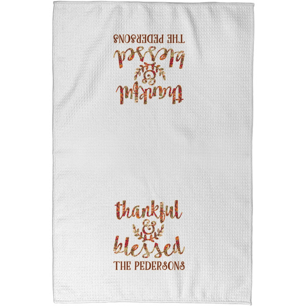 Thankful & Blessed Waffle Towel - Partial Print - Approval Image