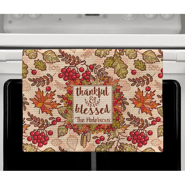 Thankful & Blessed Waffle Weave Towel - Full Color Print - Lifestyle2 Image